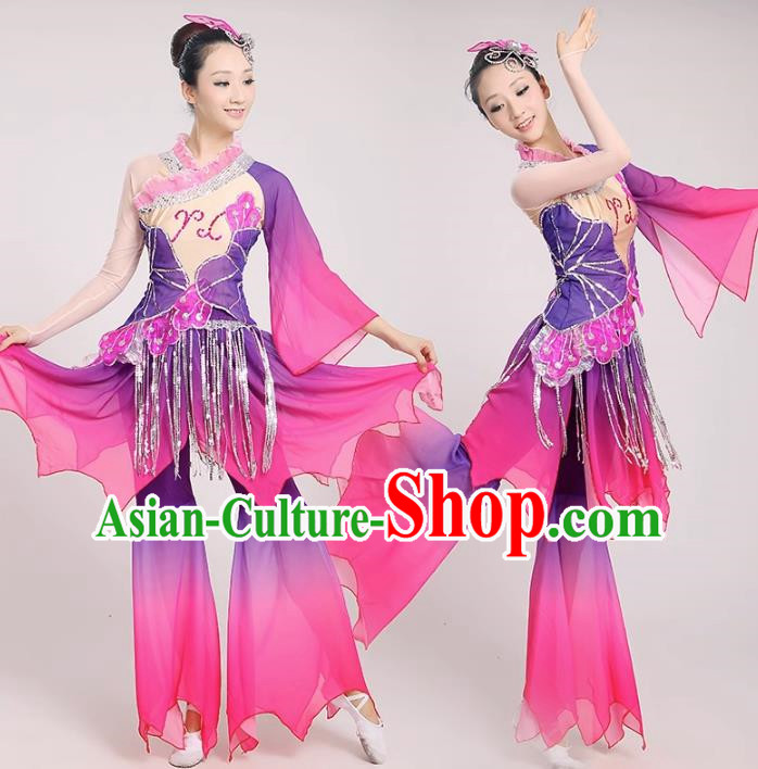 Classical Dance Performance Costume Female Elegant Fan Umbrella Dance New National Dance Costume Performance Square Dance Yangko Costume
