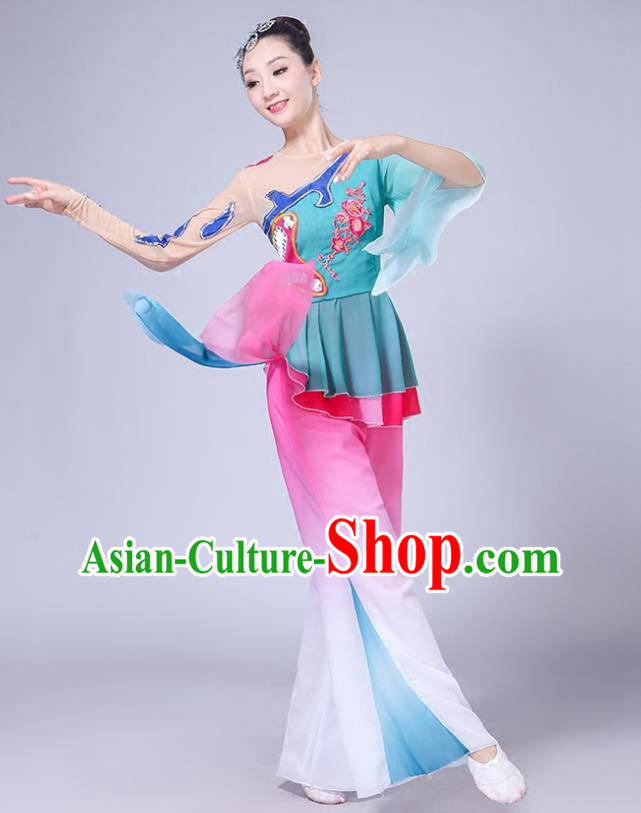 Performance Costume Female Adult Elegant Classical Dance Style Yangko Costume Fan Dance National Dance Costume
