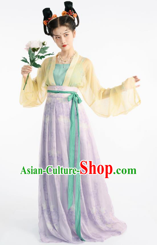 Chinese Ruqun Woman Hanfu Tang Dynasty Court Lady Clothing Ancient Princess Dress Costumes