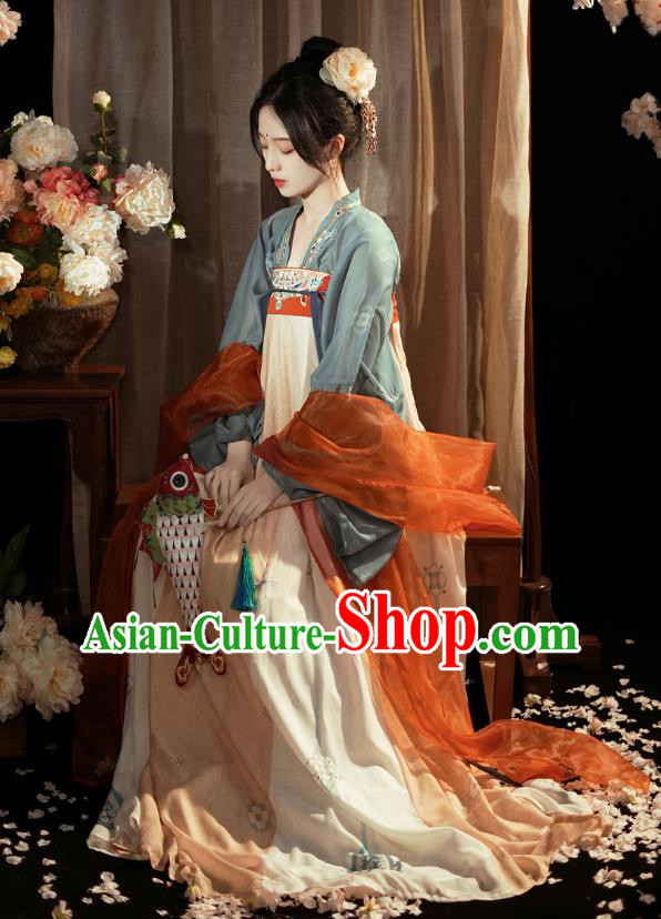 Chinese Ancient Princess Dress Costumes Woman Ruqun Traditional Hanfu Tang Dynasty Palace Lady Clothing