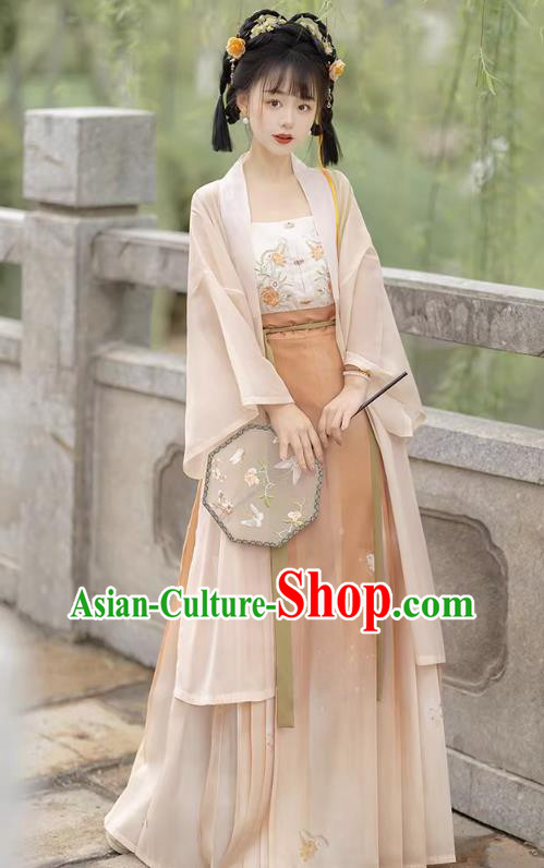 Chinese Traditional Woman Hanfu Dresses Ancient Young Lady Clothing Song Dynasty Female Costumes Complete Set