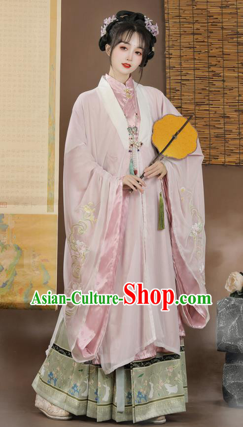 Ancient China Princess Costumes Traditional Hanfu Dress Cape Blouse and Mamian Skirt Ming Dynasty Nobility Lady Clothing Complete Set