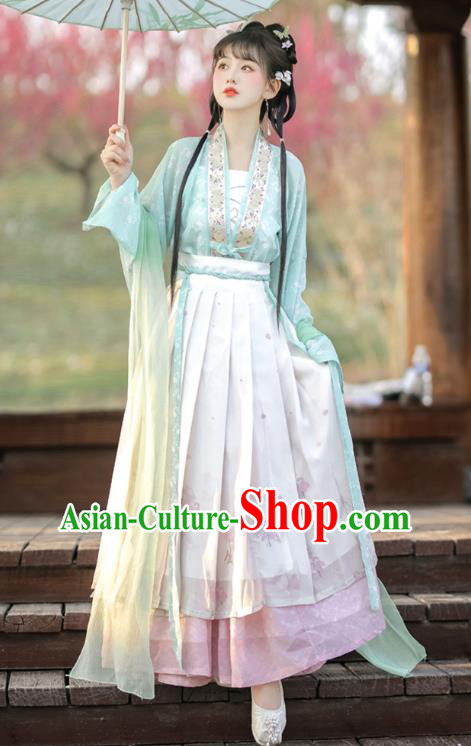 Ancient Song Dynasty Young Lady Clothing China Female Costumes Traditional Hanfu Dress