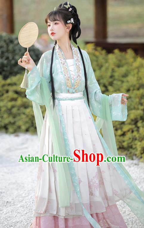 Ancient Song Dynasty Young Lady Clothing China Female Costumes Traditional Hanfu Dress
