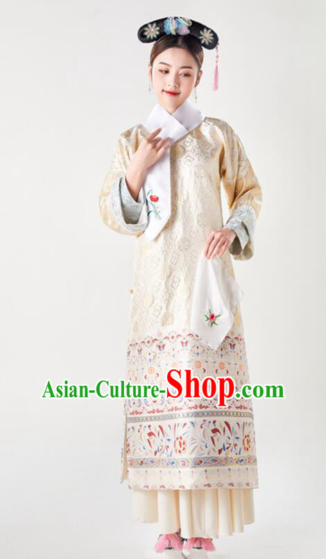 China Qing Dynasty Princess Clothing TV Series Manchu Lady Dress Ancient Palace Lady Costumes