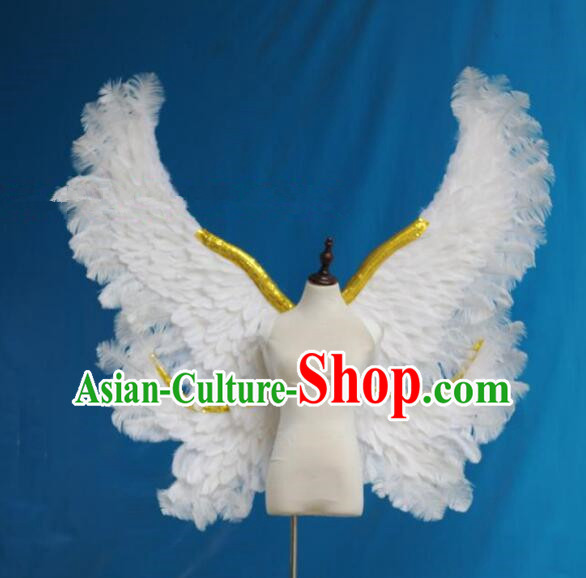 Top Show White Feather Wings Model Catwalks Props Brazilian Carnival Angel Wings