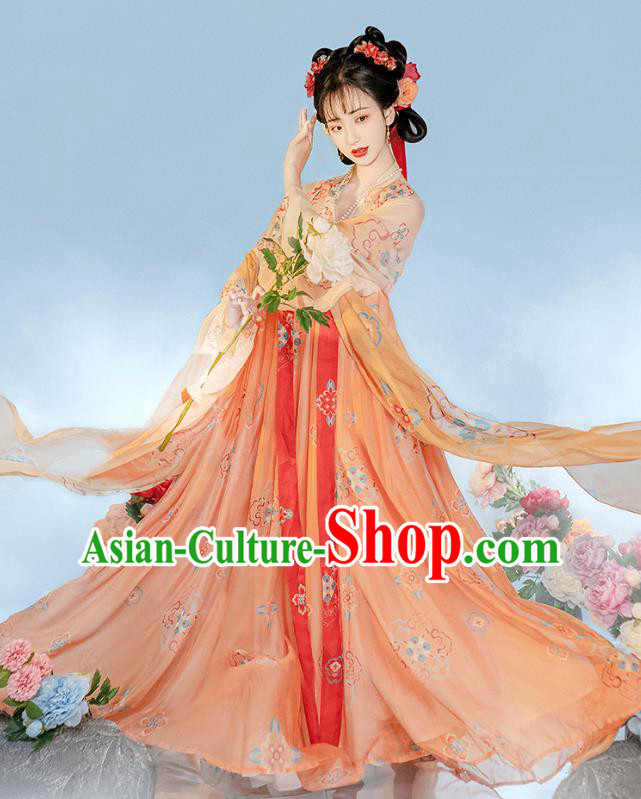 Ancient Chinese Woman Costumes Tang Dynasty Palace Lady Clothing Princess Hanfu Ruqun Dress