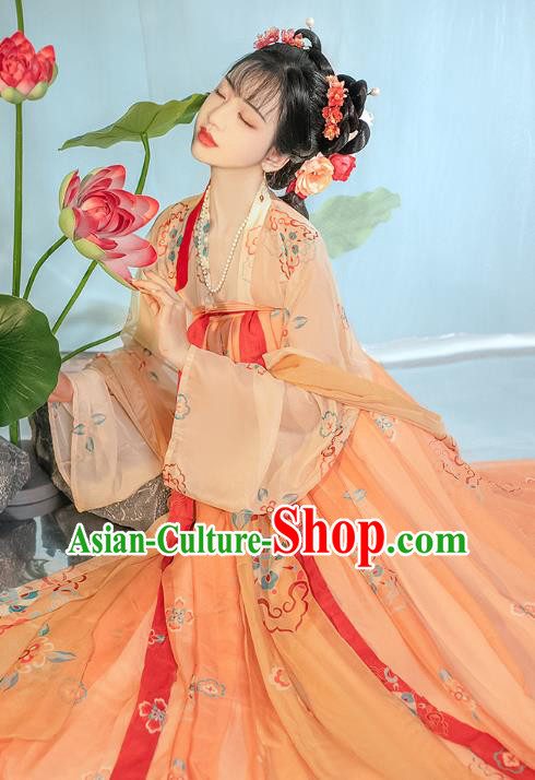 Ancient Chinese Woman Costumes Tang Dynasty Palace Lady Clothing Princess Hanfu Ruqun Dress