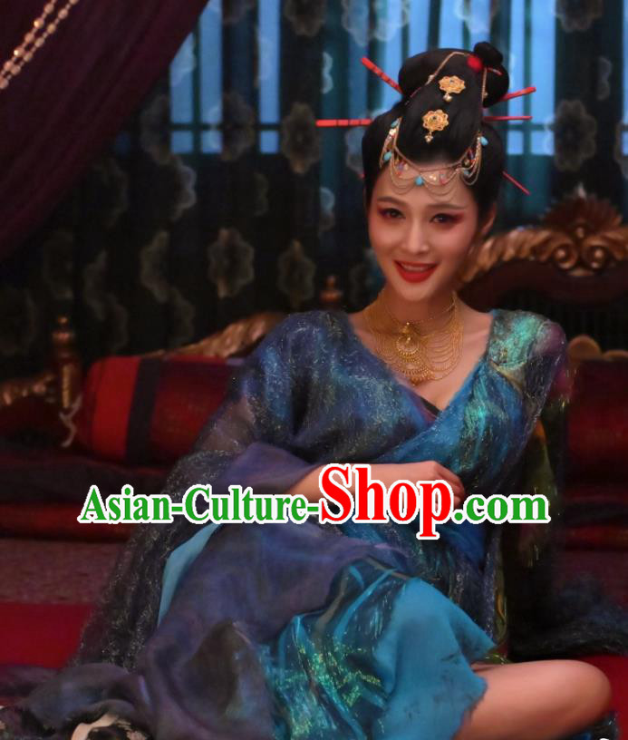 Sexy China Woman Clothing Tang Dynasty Female Costumes TV Series Strange Tales of Tang Dynasty Courtesan Dress