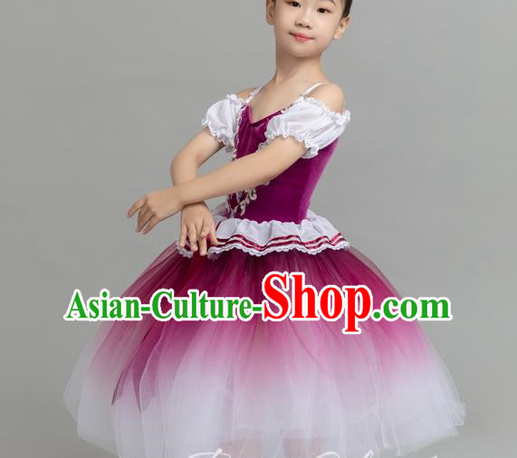 Children Spring And Summer Gauze Skirt Gradient Middle Child Long Princess Lace Stage Costume Performance Costume Li Dress Skirt