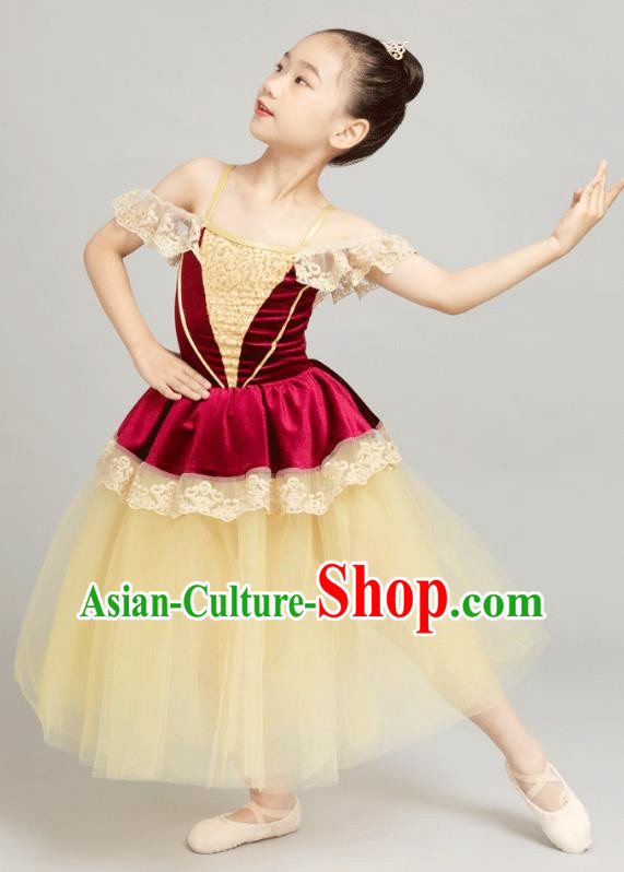 Children Women Sequined Gauze Dress Costumes Court Wind Tutu Skirt Long Skirt Performance Costumes Stage Costumes