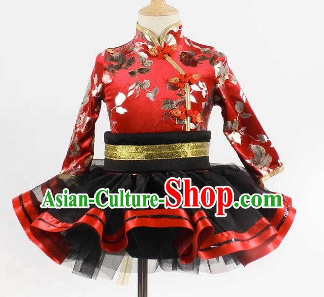 Long Sleeved Spring And Autumn Chinese Style Children Ballet Modern Performance Costume Performance Stage Costume