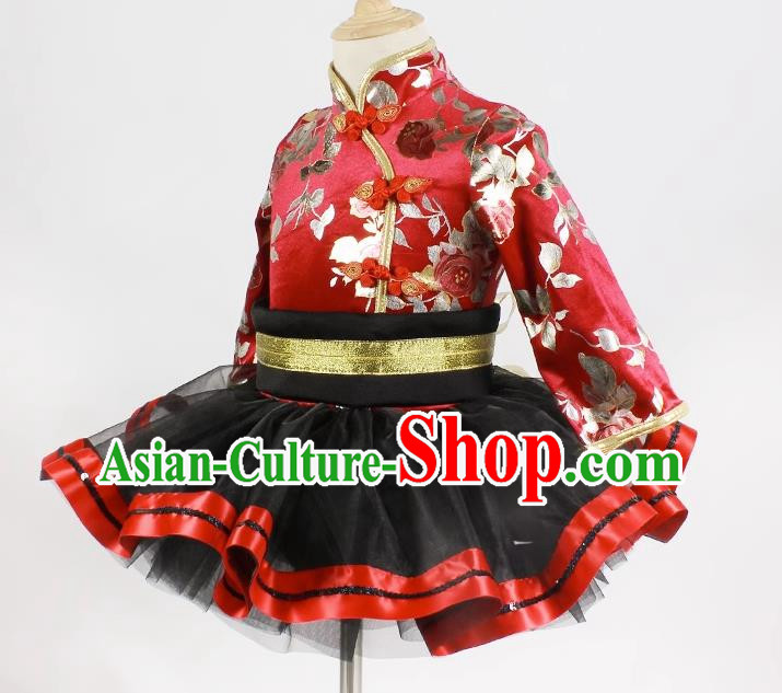 Long Sleeved Spring And Autumn Chinese Style Children Ballet Modern Performance Costume Performance Stage Costume