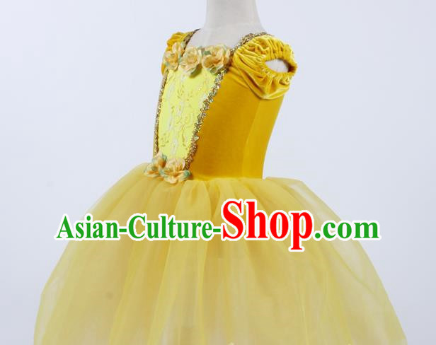 Children Sequined Gauze Skirt Ballet Dance Skirt Long Section Self Cultivation Princess Dress Performance Stage Outfit
