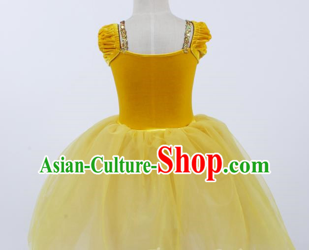 Children Sequined Gauze Skirt Ballet Dance Skirt Long Section Self Cultivation Princess Dress Performance Stage Outfit