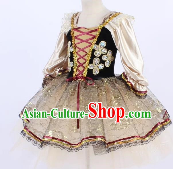 Lace Court Style Children Female Long And Short Ballet Dance Skirt Gauze Skirt Stage Performance Costume