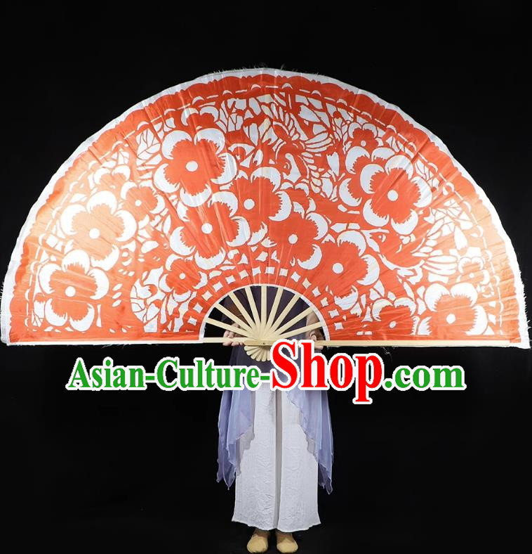 Window Flower Fan Dance Props Large Fan Paper Cut Sports Meeting Opening Dance Fan