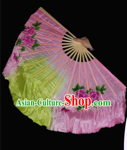 Taoli Cup Dance Meiluozi Dancing Fan Silk Double Sided Color Right Hand Fan Classical Dance Fan