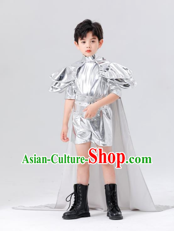 Boys Metaverse Technology Style Chasing Light Teenager Models Catwalk Fashion Children Car Models Show Trendy Clothes