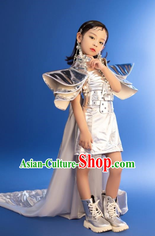 Girls Chinese Style Dress Metaverse Technology Trendy Clothing Punk Cool Catwalk Competition
