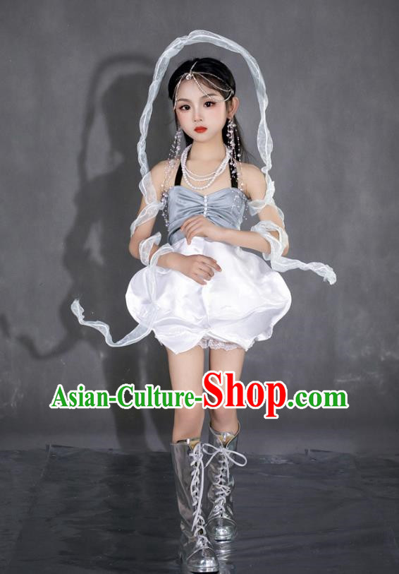 Girls Flower Bud Skirt Catwalk Dress Forest Elf Lily Of The Valley Flower Skirt 24 Solar Terms Tide Clothing