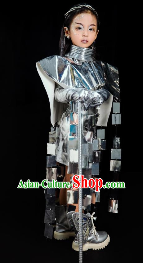 Girls Catwalk Technology Futuristic Costumes Children Runway Competition Space Suit Knight Locomotive Wind Yuan Universe