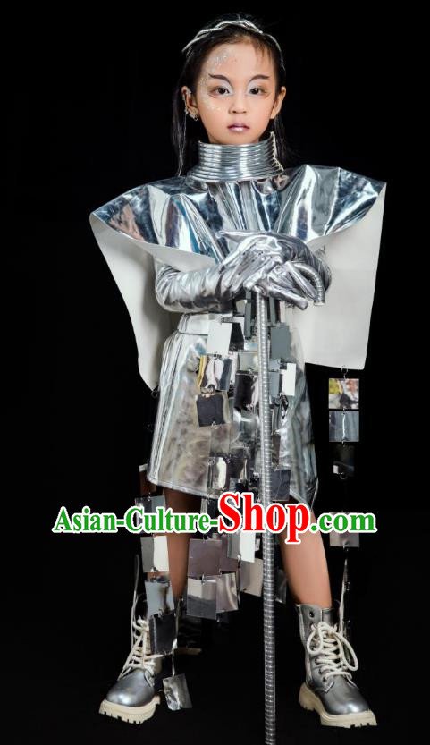 Girls Catwalk Technology Futuristic Costumes Children Runway Competition Space Suit Knight Locomotive Wind Yuan Universe