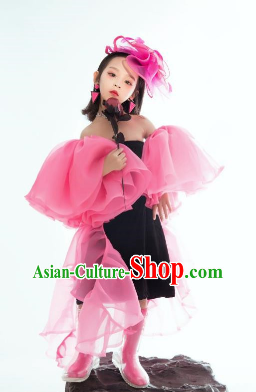 Girls Fashion Personality T Stage Catwalk Fashion Clothing Stage Performance Competition Children Model Photography Clothing Suit