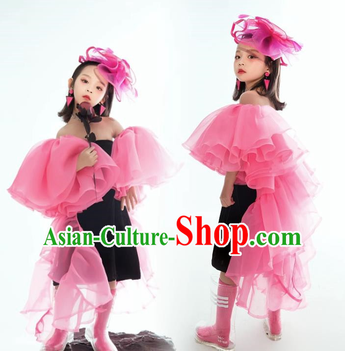 Girls Fashion Personality T Stage Catwalk Fashion Clothing Stage Performance Competition Children Model Photography Clothing Suit