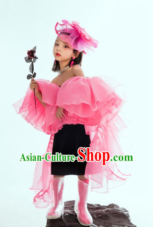 Girls Fashion Personality T Stage Catwalk Fashion Clothing Stage Performance Competition Children Model Photography Clothing Suit