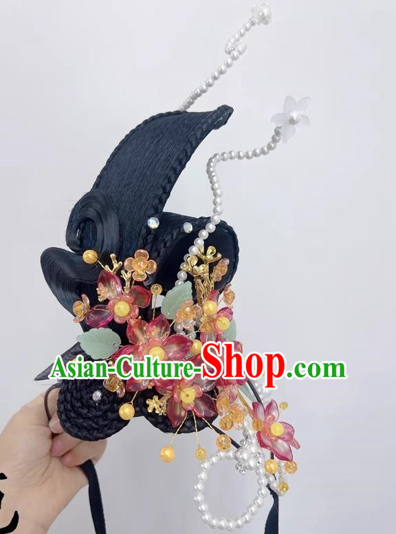 Flower God Dance Headgear Beijing Dance Academy Dance Stage Performance Wig Hair Accessories