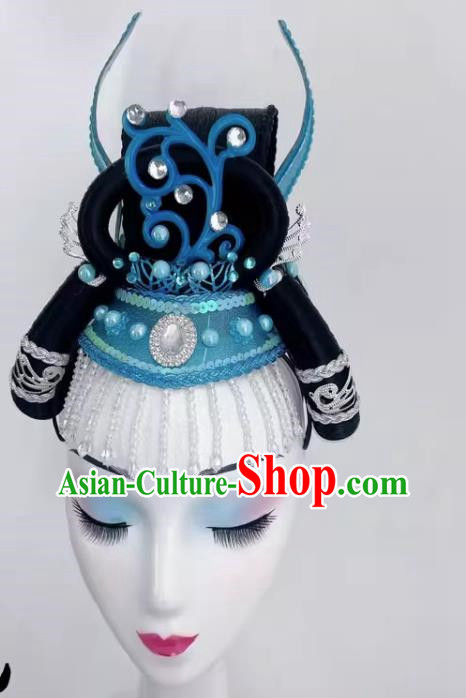 Chinese Classical Dance Headdress Costume Performance Flying Chang E Hair Bun Wig Stick Hair Crown Headdress Tang Dynasty Imperial Concubine Dunhuang
