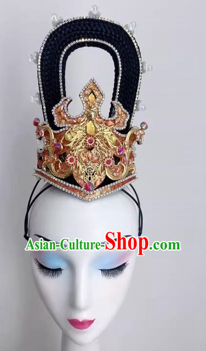 Chinese Classical Dance Wig Headdress Art Examination Classical Solo Dance Performance Headdress