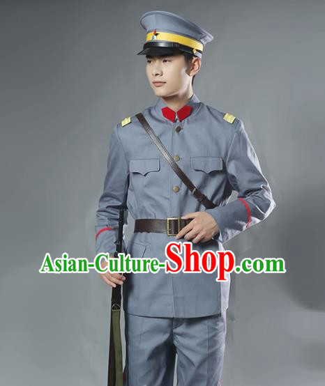 Men Pure Cotton Beiyang Anhui Style Soldier Uniform Suit