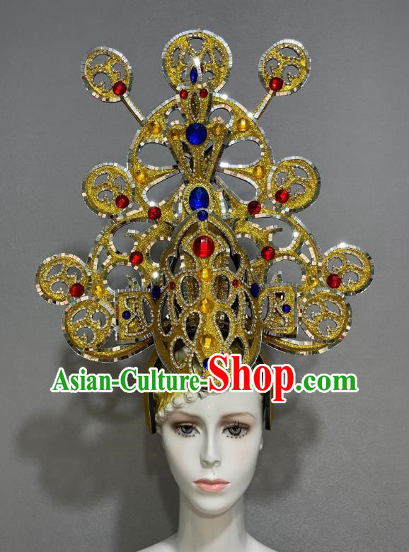 Spring Festival Gala Opening Dance Show Feather Headdress Dance Team Samba Costume Carnival Halloween