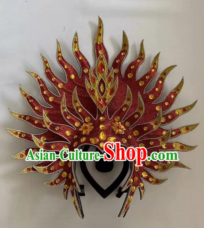 Red Opening Dance Show Headdress Dance Team Samba Mardi Gras Halloween