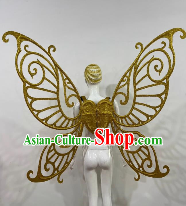 Golden Butterfly Wings Opening Dance Performance Props Dance Team Samba Carnival Halloween