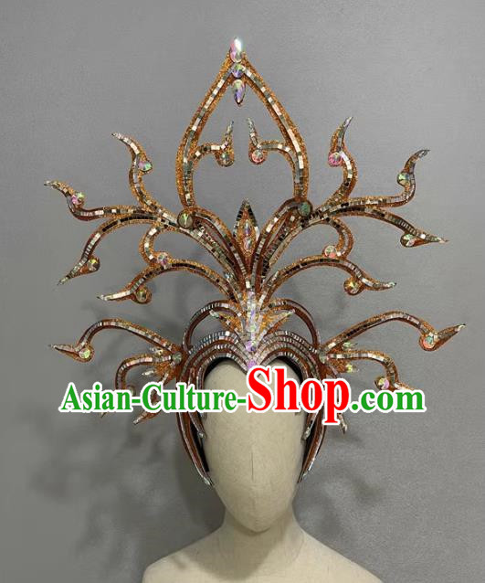 Opening Dance Performance Show Feather Headdress Team Samba Costumes Carnival Halloween