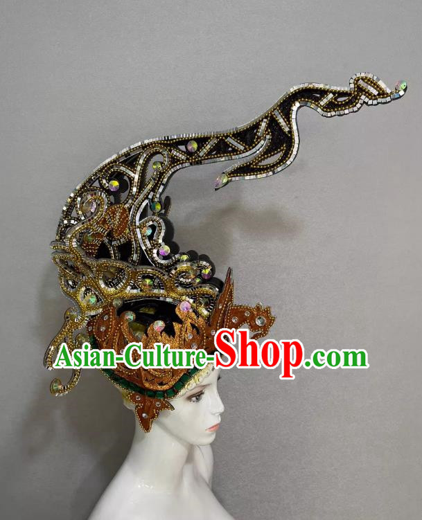 Extravagant Headdress Opening Dance Show Feather Headdress Dance Team Samba Costumes Carnival Halloween