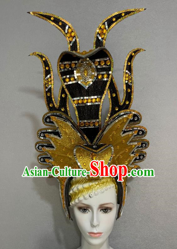 Chinese Style Opening Dance Performance Feather Headdress Dance Team Samba Costume Carnival Halloween
