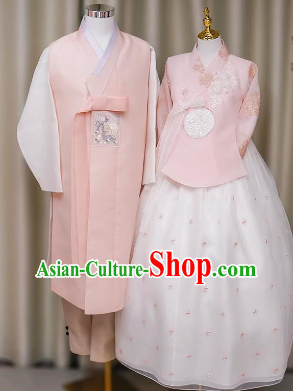 Korean Couple Hanbok Princess Style Bride And Groom Wedding Dress