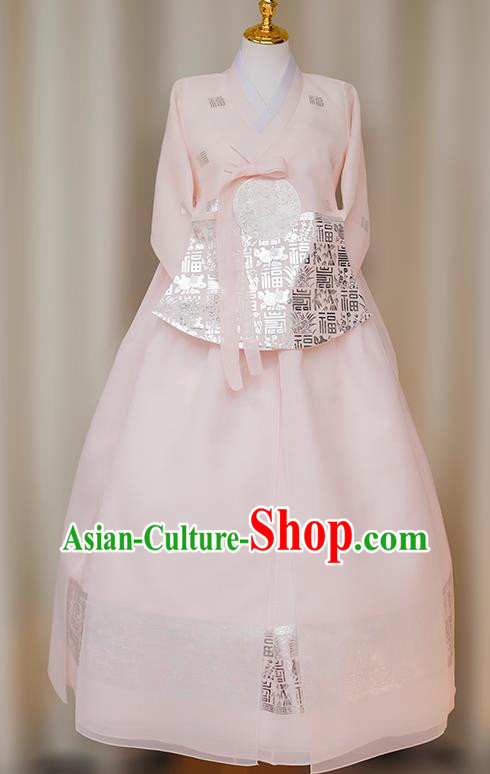 Korean Ladies Hanbok Ironing Silver Bridal Wedding Dress Performance Costume