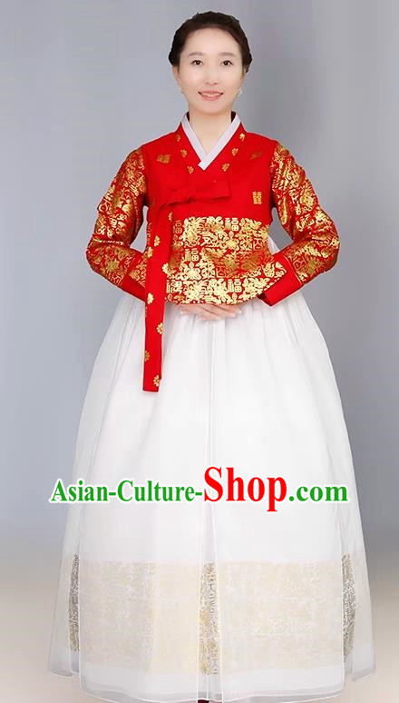Women Bronzing Hanbok Princess Wedding Toast Dress