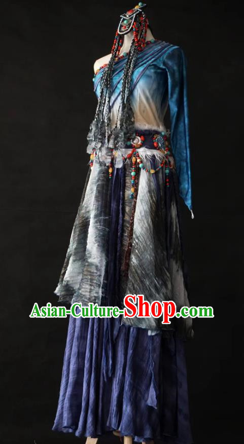 Tibetan Dance Performance Costume Art Examination Taoli Cup Solo Dance Costume