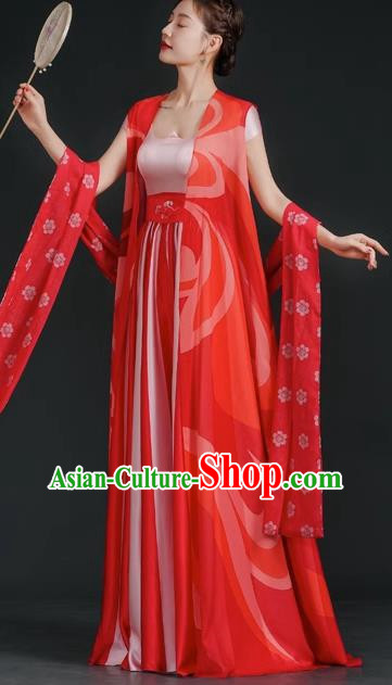 China Style Stage Catwalk Show Costumes Long Trailing Cheongsam Team Dress Art Examination Clothes