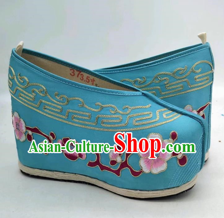 Inner Heightening Embroidered Shoes Thousand Layer Bottom Inner Heightening Opera Ancient Costume Color Shoes Chinese Style Miss Xiaodan Shoes Women
