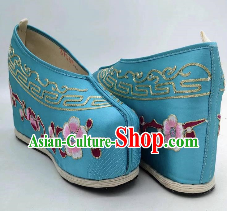 Inner Heightening Embroidered Shoes Thousand Layer Bottom Inner Heightening Opera Ancient Costume Color Shoes Chinese Style Miss Xiaodan Shoes Women