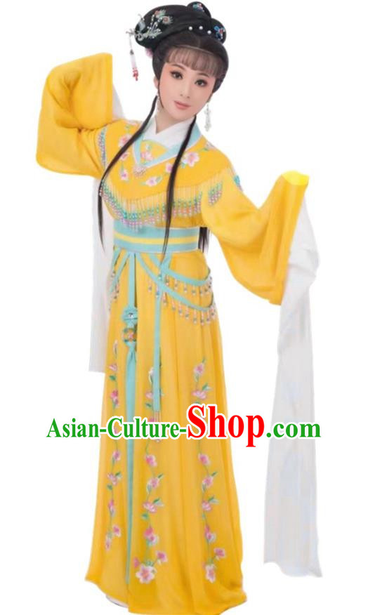 Yellow Huadan Costume Yue Opera Miss Xiaodan Costume Chinese Style Ancient Costume