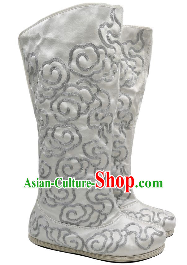 High Boots Opera High Top Samurai Boots Embroidered Flat Facing Boots