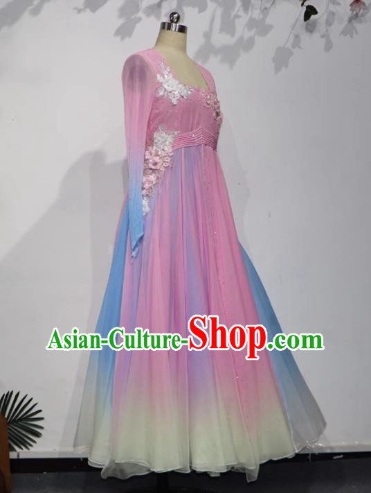 China Classical Dance Clothing Yunshang V. Performance Clothing Dance Clothing Female Art Examination Clothing Large Swing Skirt Performance Clothing Solo Dance